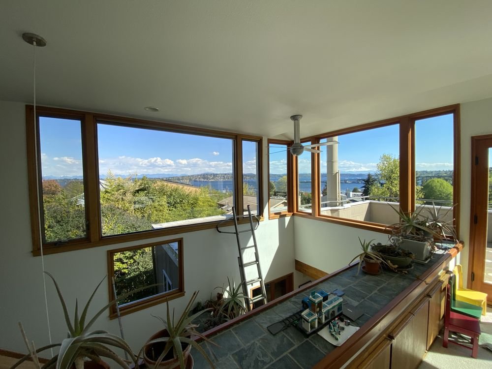 Crystal clear windows with stunning Seattle view